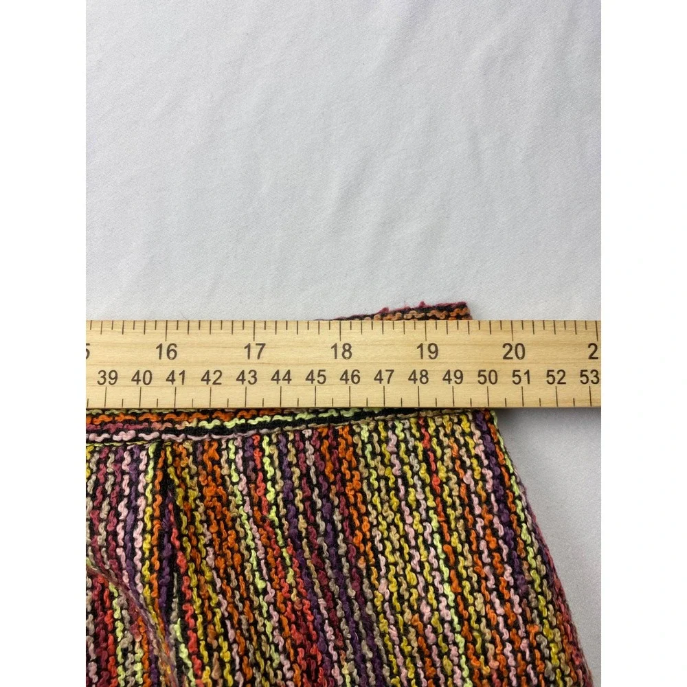 J.P.C. Women's Size 18 Colorful Striped Knit Ruffle Hem Skirt Purple Orange Pink